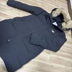 DANTON ダントン ファー付きブラックダウンジャケット