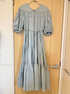 SNIDEL ティアードワンピース ペールブルー