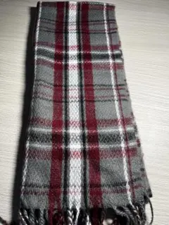 チェック柄フリンジマフラー