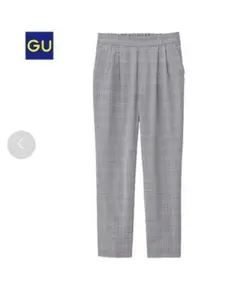 美品＊GUイージークロップドテーパードパンツ（グレンチェック