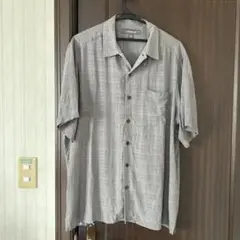 CROFT & BARROW 半袖シルクシャツ L グレー
