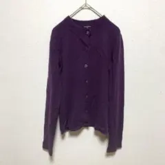 美品 バーバリーブラックレーベル リブカーディガン ベルト付 パープル