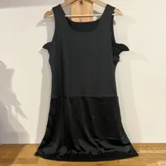 ブラックノースリーブカットソーワンピース 管理No.XL10