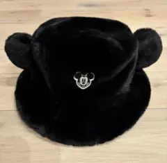 ディズニー　ファーバケットハット　黒