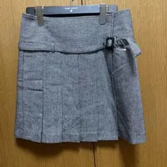 OLIVE des OLIVE　ツイード　ラップ　プリーツ　スカート　グレー