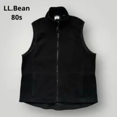 希少カラー!80s エルエルビーン フリースベスト USA製 黒 ブラック L