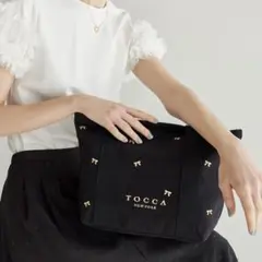 新品】TOCCA キャンバストートバッグ ブラック ハート柄 - メルカリ