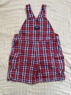 OSHKOSH 赤チェック　オーバーオール　100