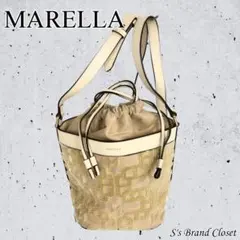 【美品◇大人ベージュ】MARELLA マレーラ 巾着ショルダーバッグ スエードのサムネイル