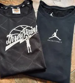 バスケTシャツ 2点セット !　ThreePoint 、Jordan 数回着用