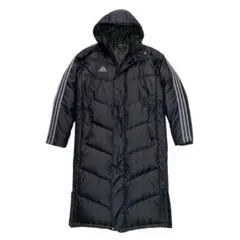 ✨極美品✨ adidas　アディダス　ベンチコート　ダウンジャケット　黒　フード