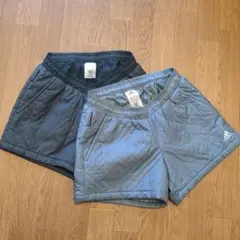 難ありadidas 中綿ショートパンツ M黒とグレー2点セット