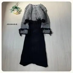 ♢【オールインワン】ジーナシス 2wayフリンジニット キャミワンピ 870