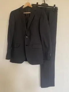 ダークグレー チェック柄 スーツ パンツ付き