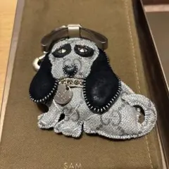 GUCCI 犬型レザーキーホルダー