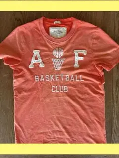【立体ロゴ】アバクロンビー&フィッチ Tシャツ オレンジ Sサイズ アメカジ古着