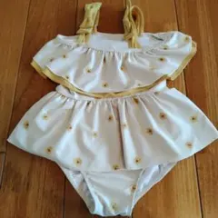 アプレレクール　ひまわり柄フリルワンピース水着　110cm