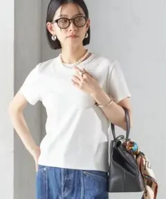 SHIPS シップス　オーガニック コットン スムース TEE ホワイト　半袖のサムネイル