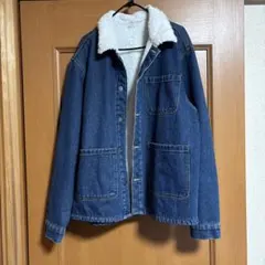デニムジャケット ボア襟付き