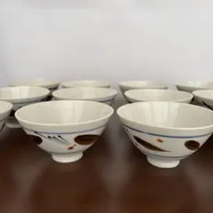 お茶碗　陶器　12客セット レトロ　アンティーク　古いもの