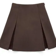 GRL インパン裏地付ボックスプリーツフレアミニスカート[mei41]