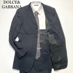 【美品】DOLCE&GABBANA スーツ セットアップ ブラック ストライプ