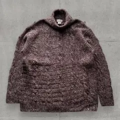 00s USA規格 L.L.Bean ネップ ラムウール ケーブルニット