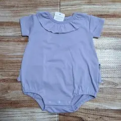 新品 未使用 シンプル 無地 半袖 ロンパース 紫色 女の子 70