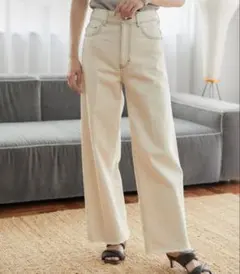 PUBLIC DENIMハイウエストワイドストレートデニムのサムネイル