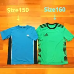 サッカー　アディダス　２枚セット　150センチ(青)160センチ(緑)