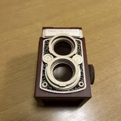 木製カメラ型ボックス　二眼レフカメラ