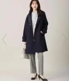 any SiSフーデットロングコート