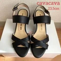 cava cava サヴァサヴァ　サンダル23.5cm ブラック　極美品のサムネイル