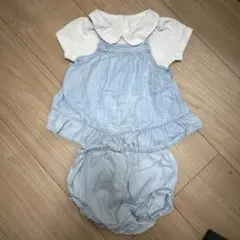 半袖ロンパース、デニムのセットアップ