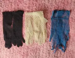 ネット編みフィンガーレスグローブ3色セット