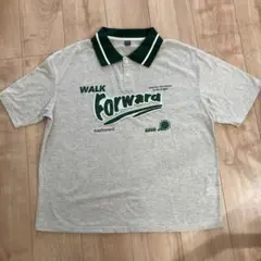 SHEIN グレーxグリーン　ポロシャツ 半袖