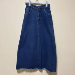 デニム　フリンジロングスカート　Aライン