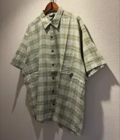 ルーマニア製 patagonia A/Cヤーンダイシャツ XL グリーン系