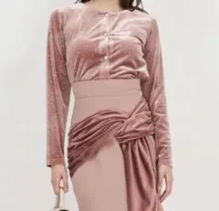 ロイヤルパーティー パール釦キラキラベロアカーディガン