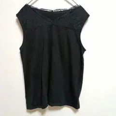 a.v.v レース タンクトップ 블랙 XL