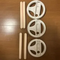 Wiiハンドル3個とスティック2本セット