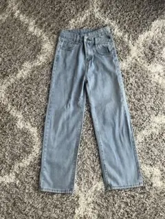 ウエストデザインハイウエストストレートデニム