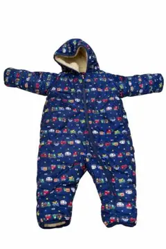 【美品】ミキハウス ホットビスケッツ ジャンプスーツ 80 90 乗り物柄 防寒