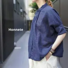 オネット Honnete ⿻ ポーランド製 アイリッシュリネン ギャザーブラウスのサムネイル