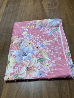 花柄ピンク綿生地　104x120cm