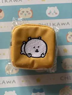 ナガノのくま ナガノキャラクターズ カラビナ付き 刺繍スクエアミニポーチ
