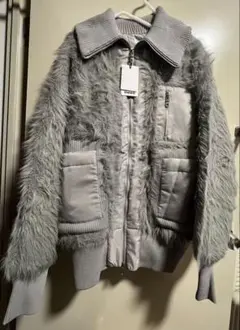 ommo SHAGGY KNIT BZ 新品ファーコート風ジャケット サイズ36