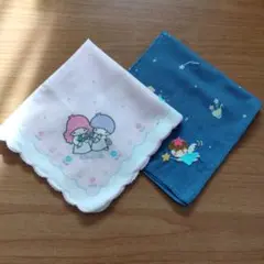 《レア》サンリオ　キャラクター ハンカチ 2枚セット　昭和レトロ