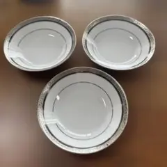 ノリタケ 陶磁器 ボウル 3枚セット 白地 銀色装飾