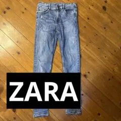 ZARA 152cm ライトブルースキニーデニム ダメージパンツ
